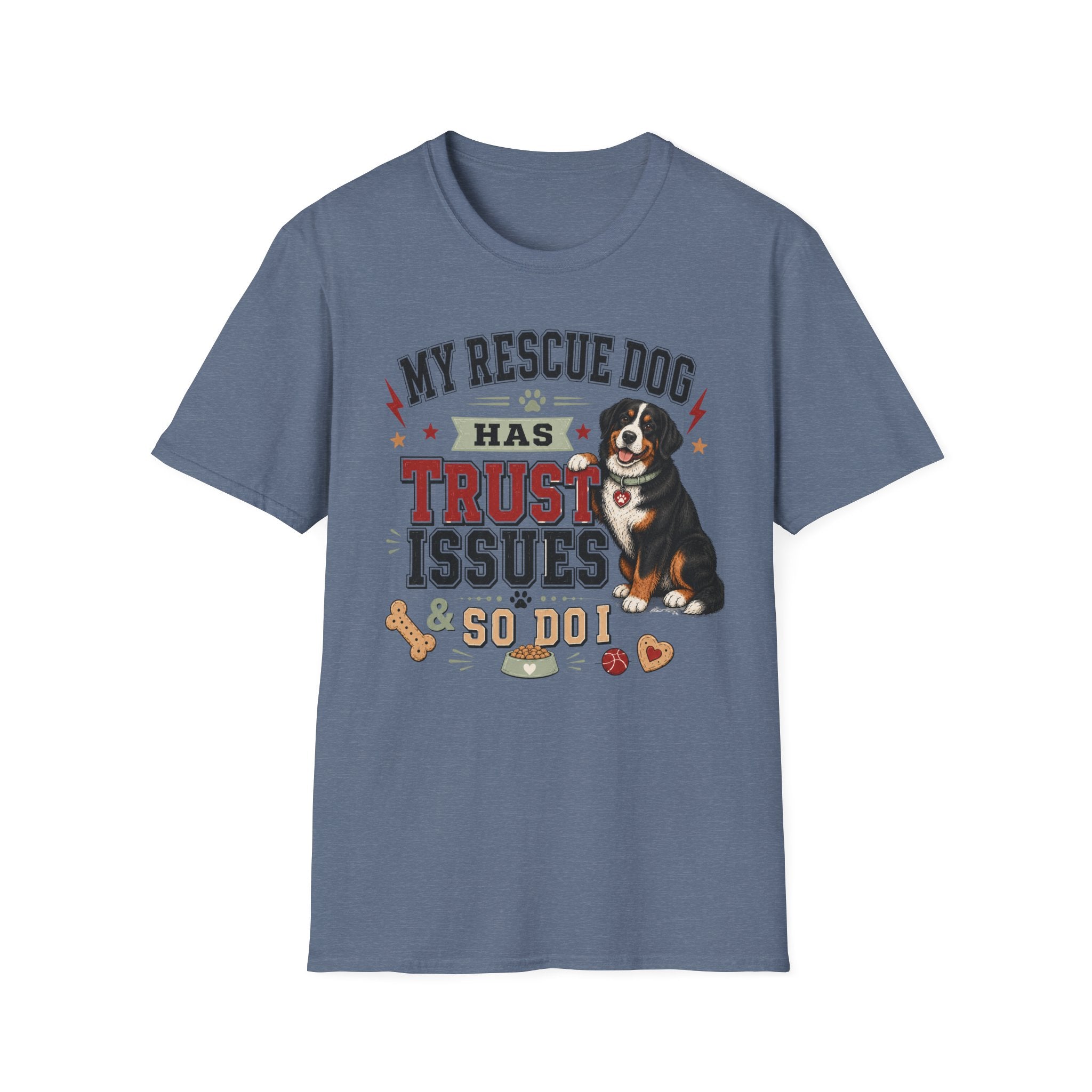 My Rescue Dog Has Trust Issues T-Shirt —Bernese Mountain Rescue Dog Owner Tee