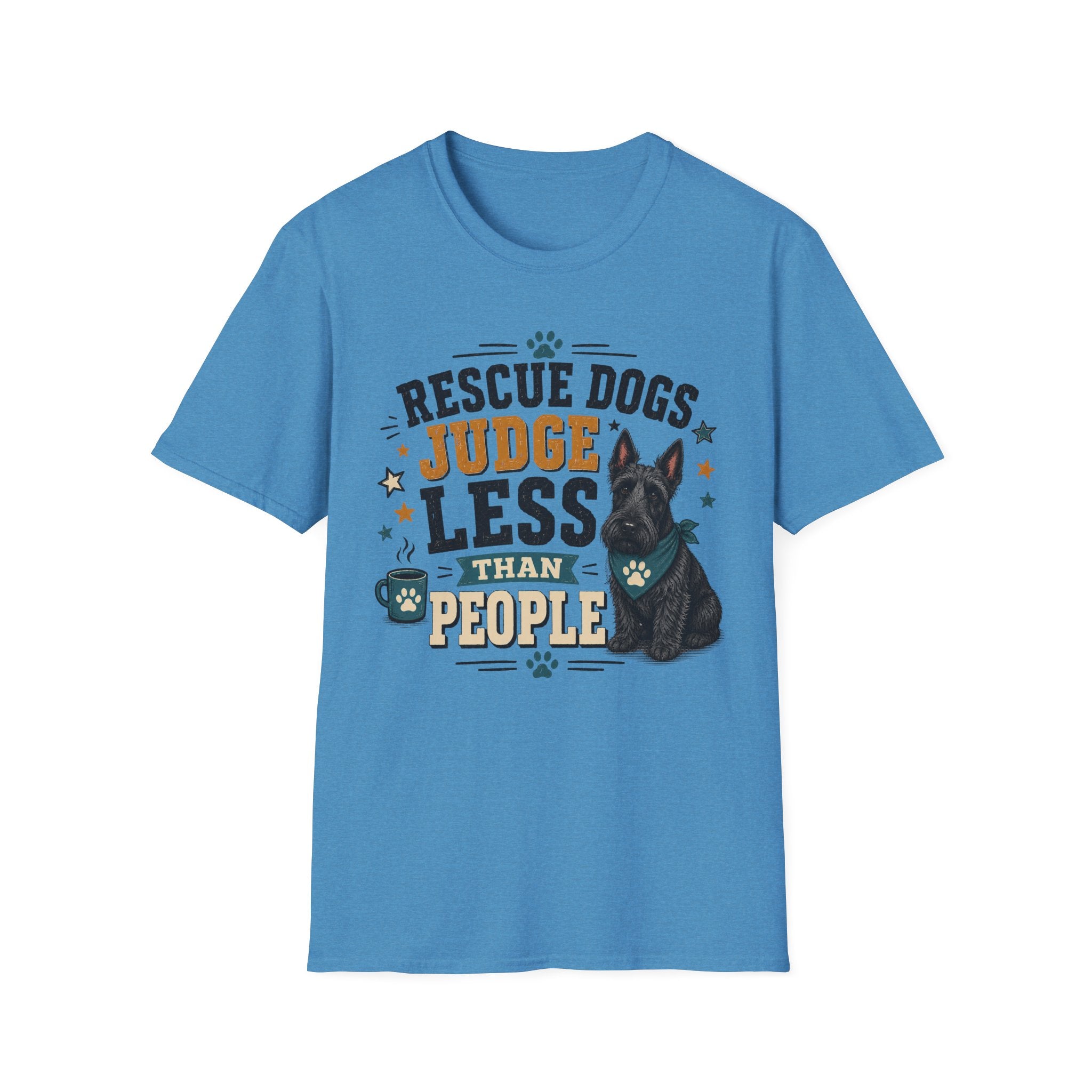Rescue Dogs Judge Less Than People T-Shirt — Cute Scottie Rescue Tee