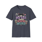 'My Cat Thinks Your Weird' Cute Funny Cat Graphic Tee