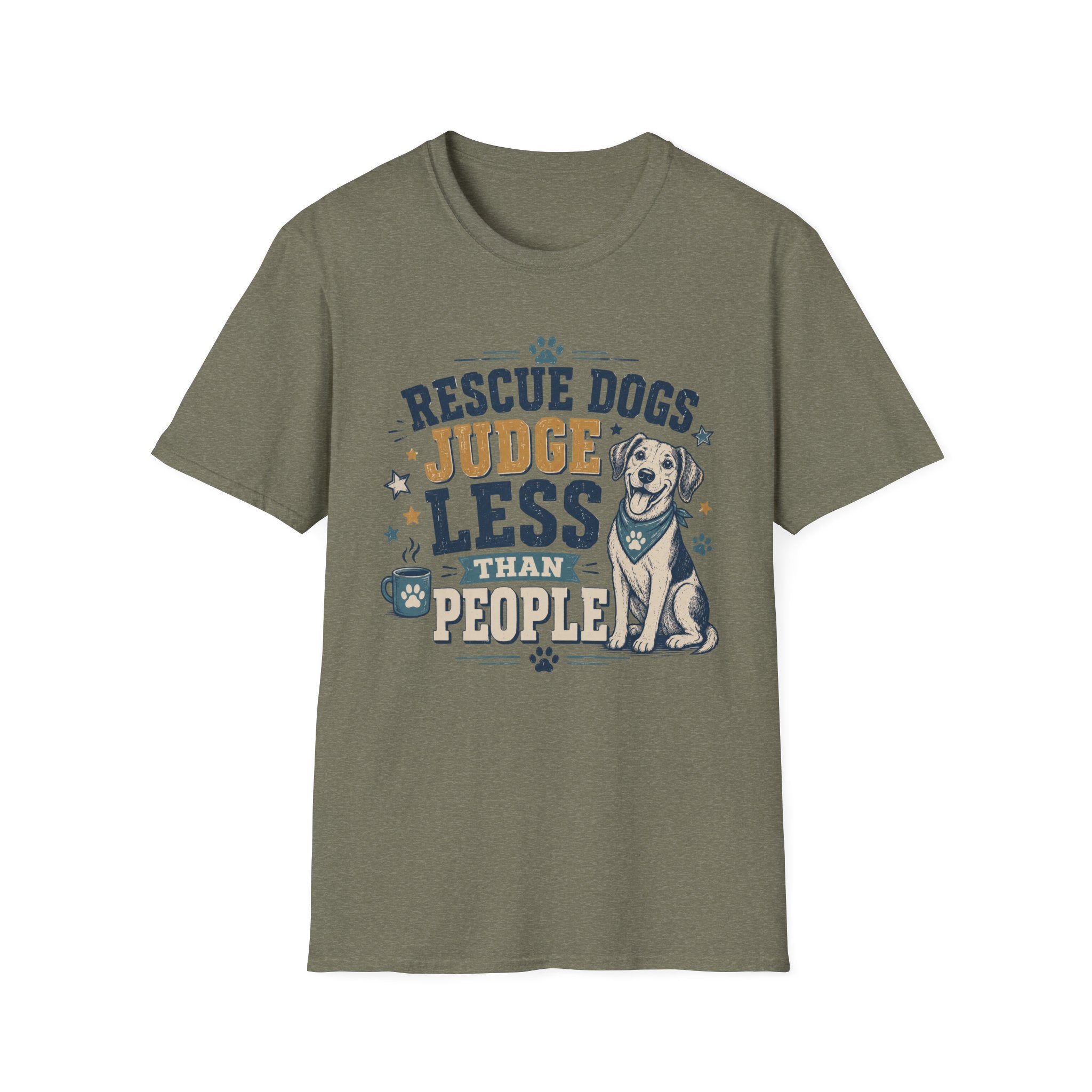Rescue Dogs Judge Less Than People T-Shirt — Cute Mixed Breed Rescue Tee