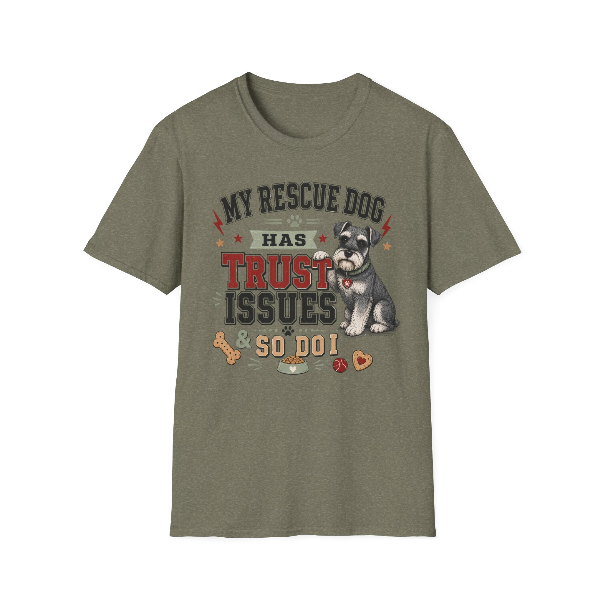 My Rescue Dog Has Trust Issues T-Shirt —Schnauzer Rescue Dog Owner Tee