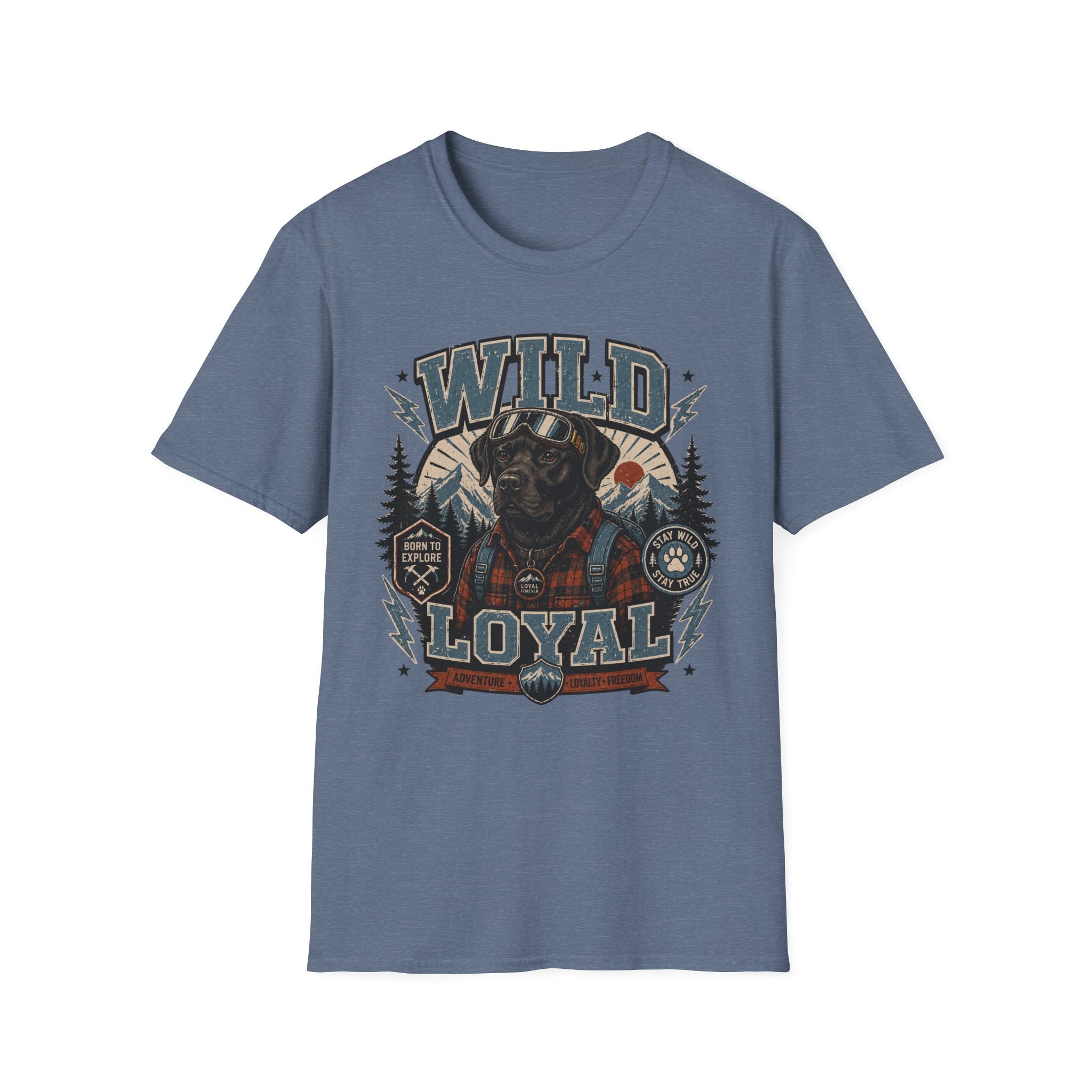 Wild & Loyal Dog T-Shirt — Vintage Lumberjack Black Labrador Design