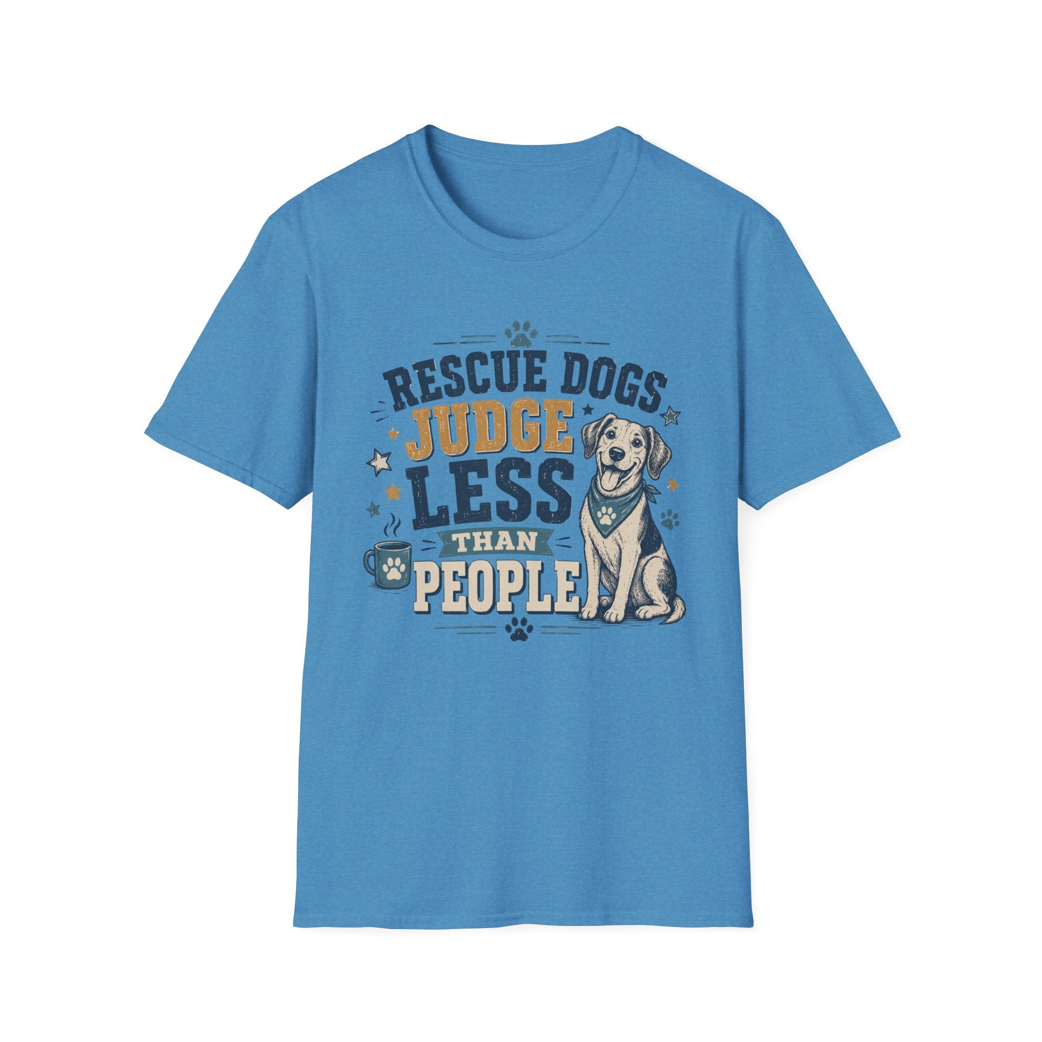 Rescue Dogs Judge Less Than People T-Shirt — Cute Mixed Breed Rescue Tee