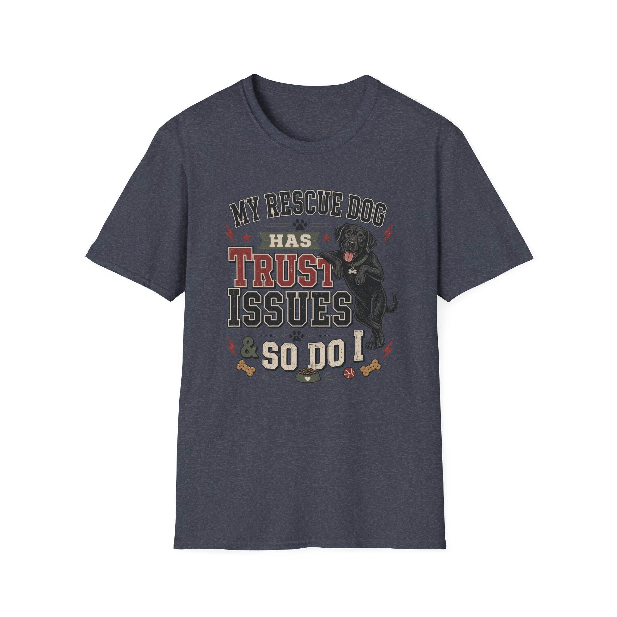 My Rescue Dog Has Trust Issues T-Shirt —Black Lab Rescue Dog Owner Tee