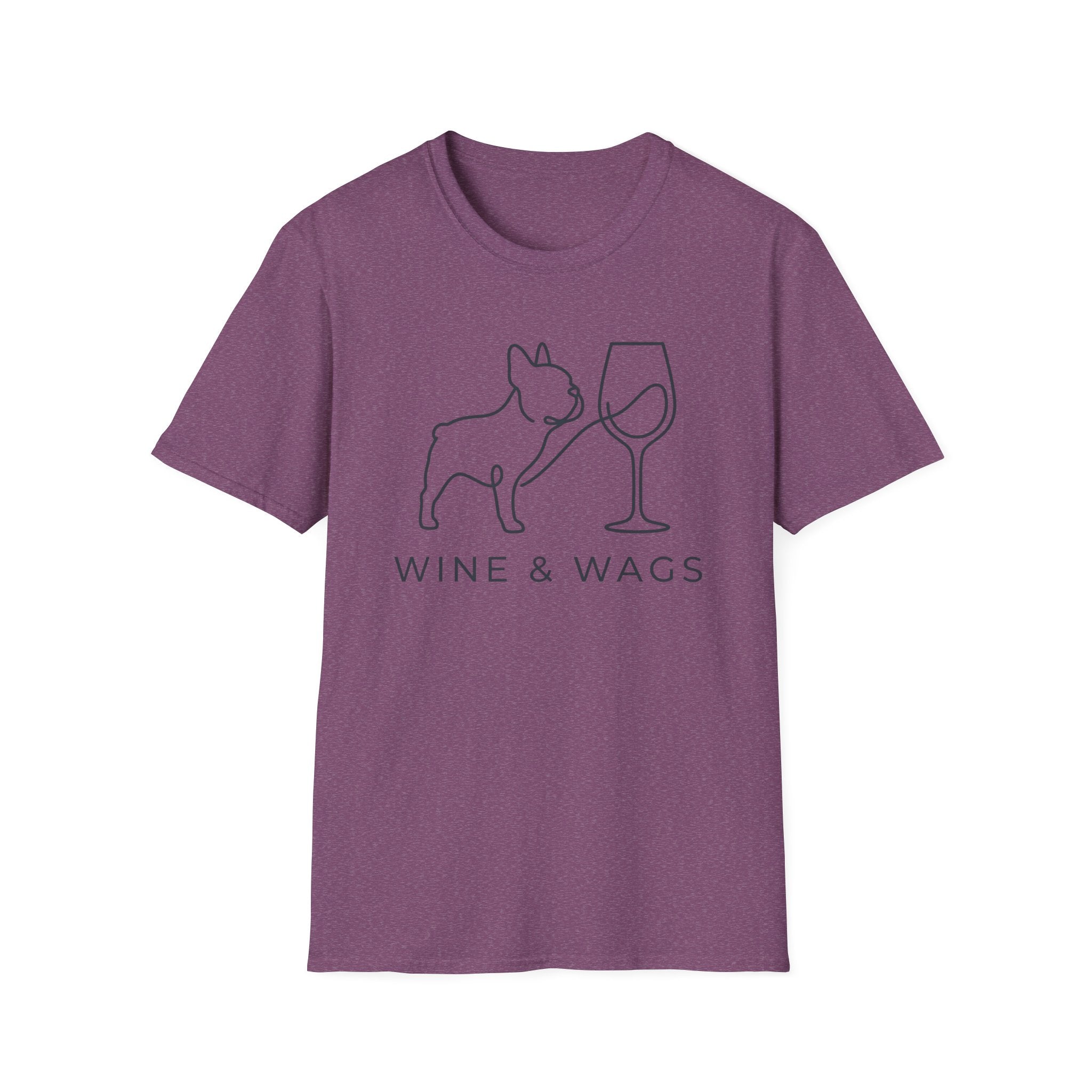 Wine & Wags T-Shirt — Dog and Wine Glass Tee