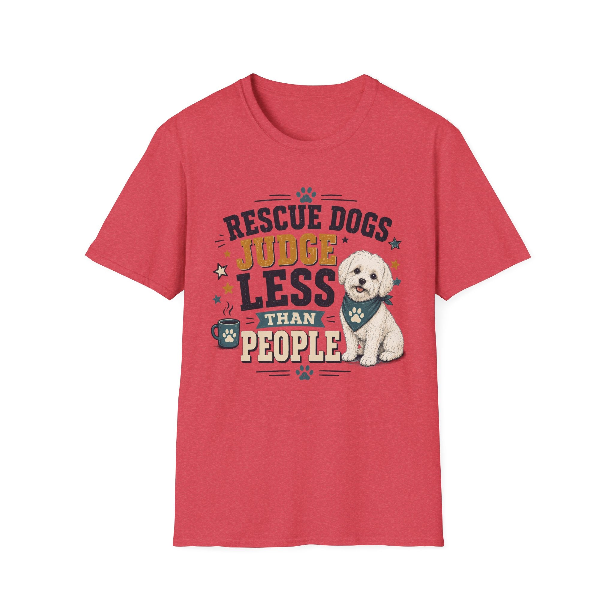 Rescue Dogs Judge Less Than People T-Shirt — Cute Shih Zhu Rescue Tee