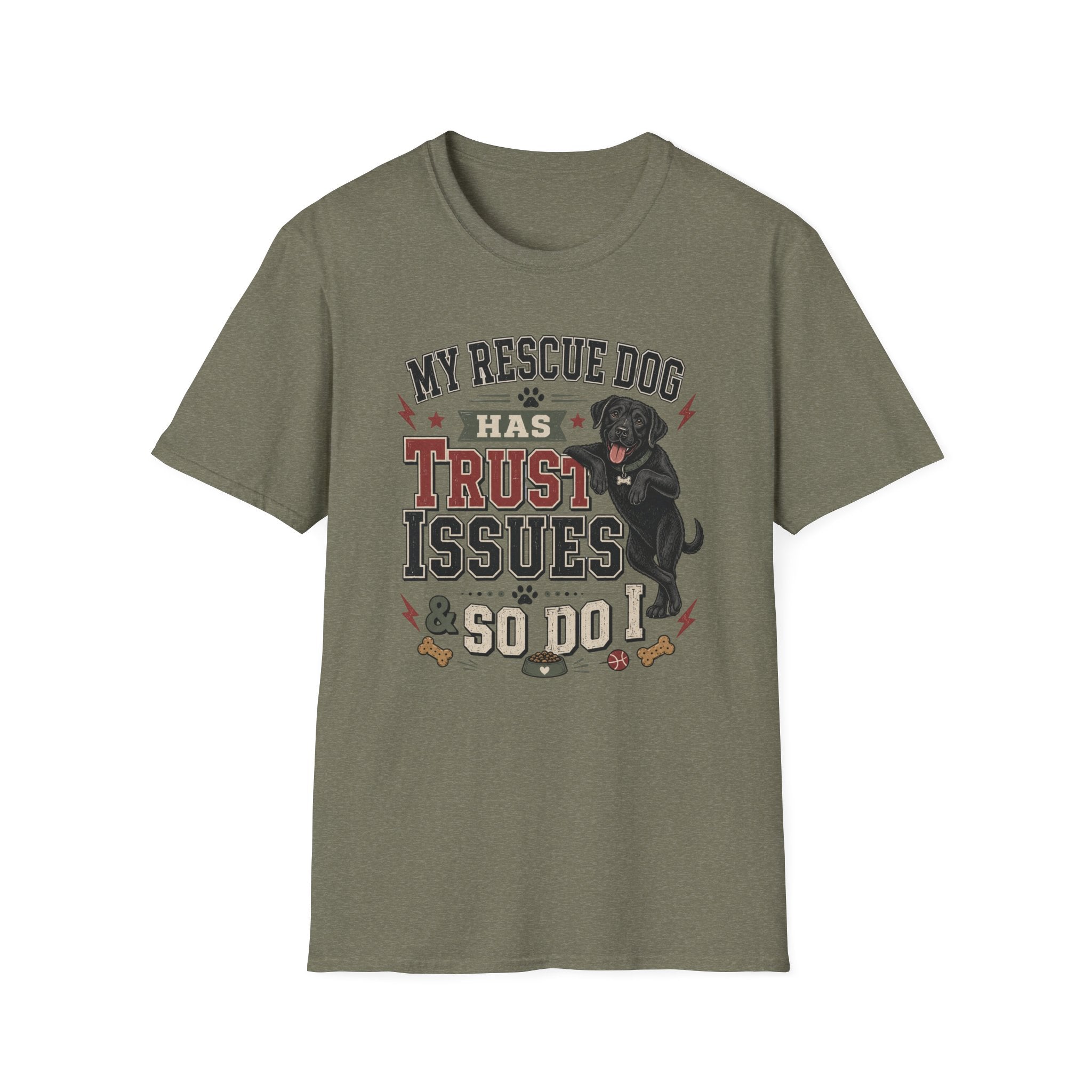 My Rescue Dog Has Trust Issues T-Shirt —Black Lab Rescue Dog Owner Tee