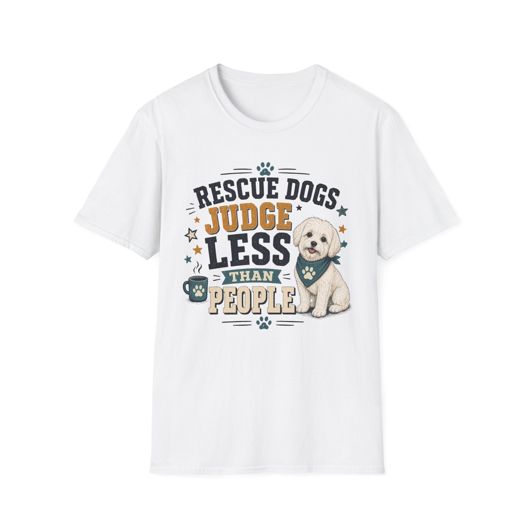 Rescue Dogs Judge Less Than People T-Shirt — Cute Shih Zhu Rescue Tee