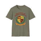 University of Barks & Spirits T-Shirt – "In Dogs We Trust" Crest Tee