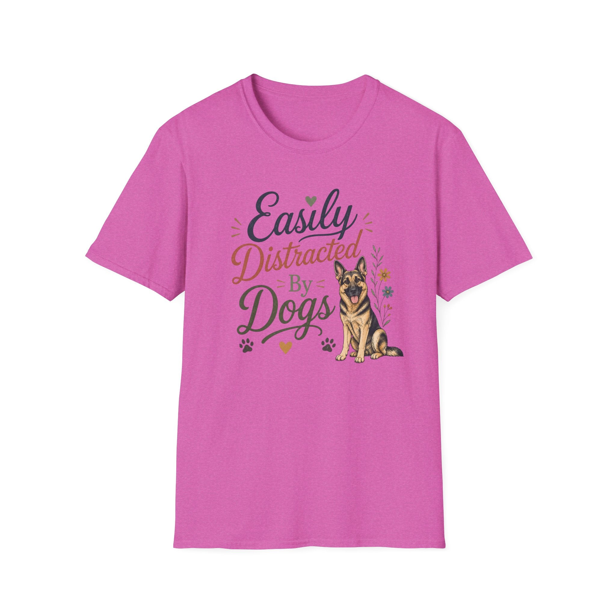 Easily Distracted by Dogs T-Shirt — German Shepherd Dog Lover Tee