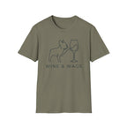 Wine & Wags T-Shirt — Dog and Wine Glass Tee