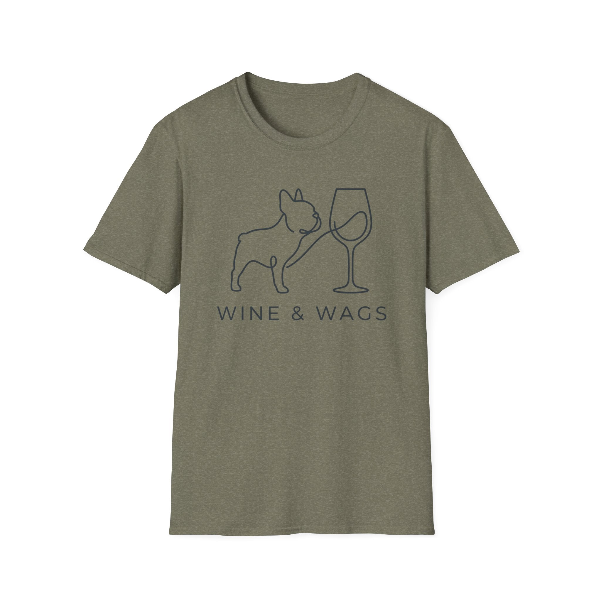 Wine & Wags T-Shirt — Dog and Wine Glass Tee