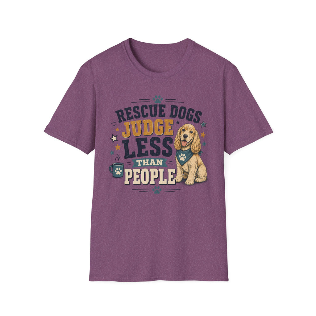 Rescue Dogs Judge Less Than People T-Shirt — Cute Cocker Spaniel Rescue Tee