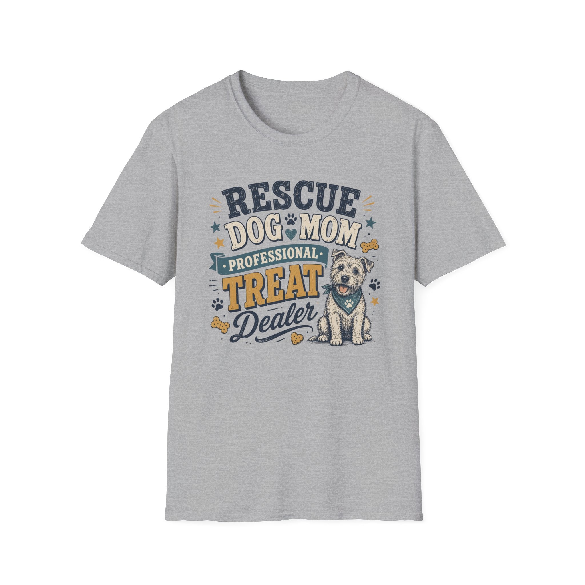 Rescue Dog Mom T-Shirt — "Professional Treat Dealer" Cute Rescue Puppy Tee