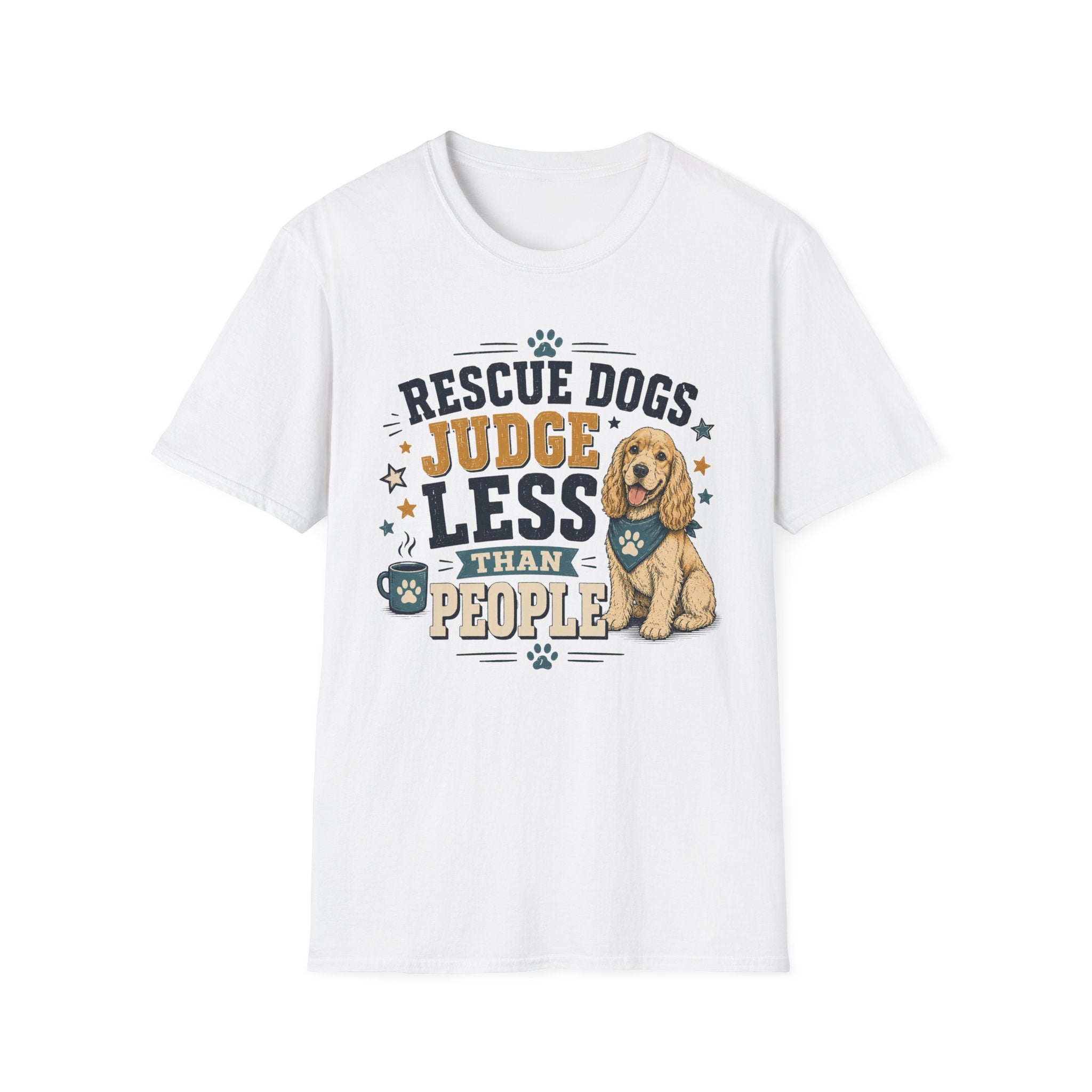 Rescue Dogs Judge Less Than People T-Shirt — Cute Cocker Spaniel Rescue Tee