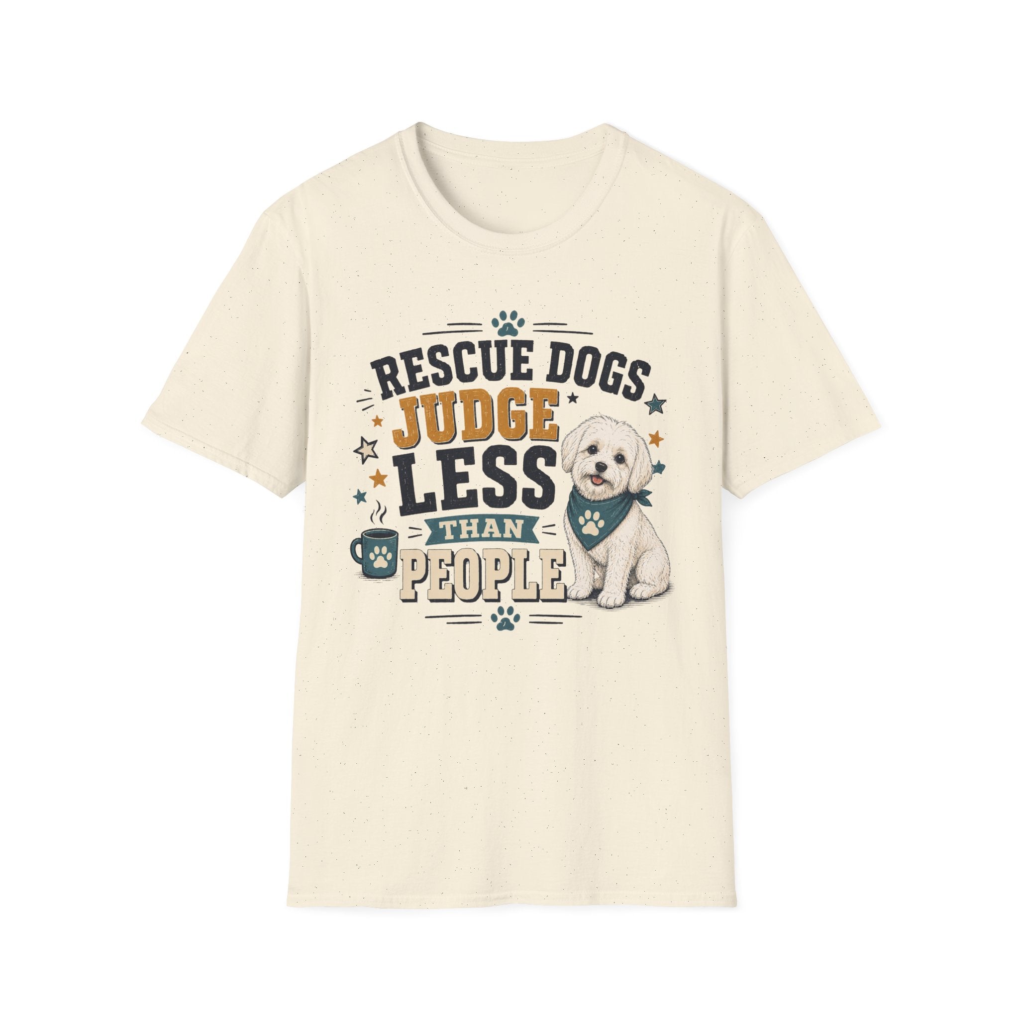 Rescue Dogs Judge Less Than People T-Shirt — Cute Shih Zhu Rescue Tee