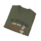 Rescue Dog T-Shirt — "My Rescue Dog Came With Emotional Baggage" Cute Adopted Pup Tee