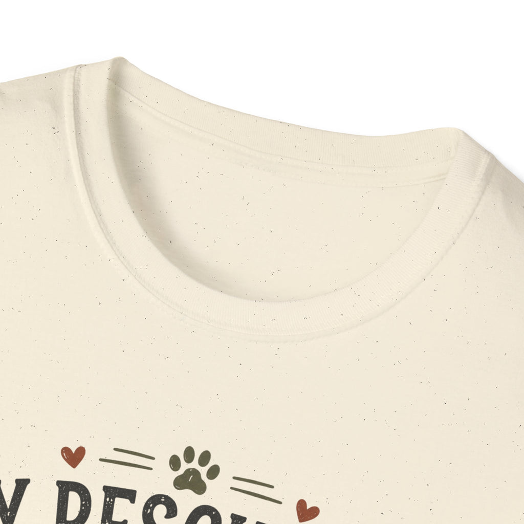 Rescue Dog T-Shirt — "My Rescue Dog Came With Emotional Baggage" Cute Adopted Pup Tee