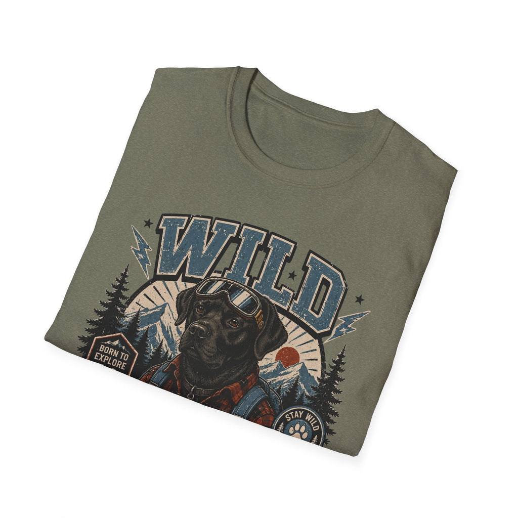 Wild & Loyal Dog T-Shirt — Vintage Lumberjack Black Labrador Design