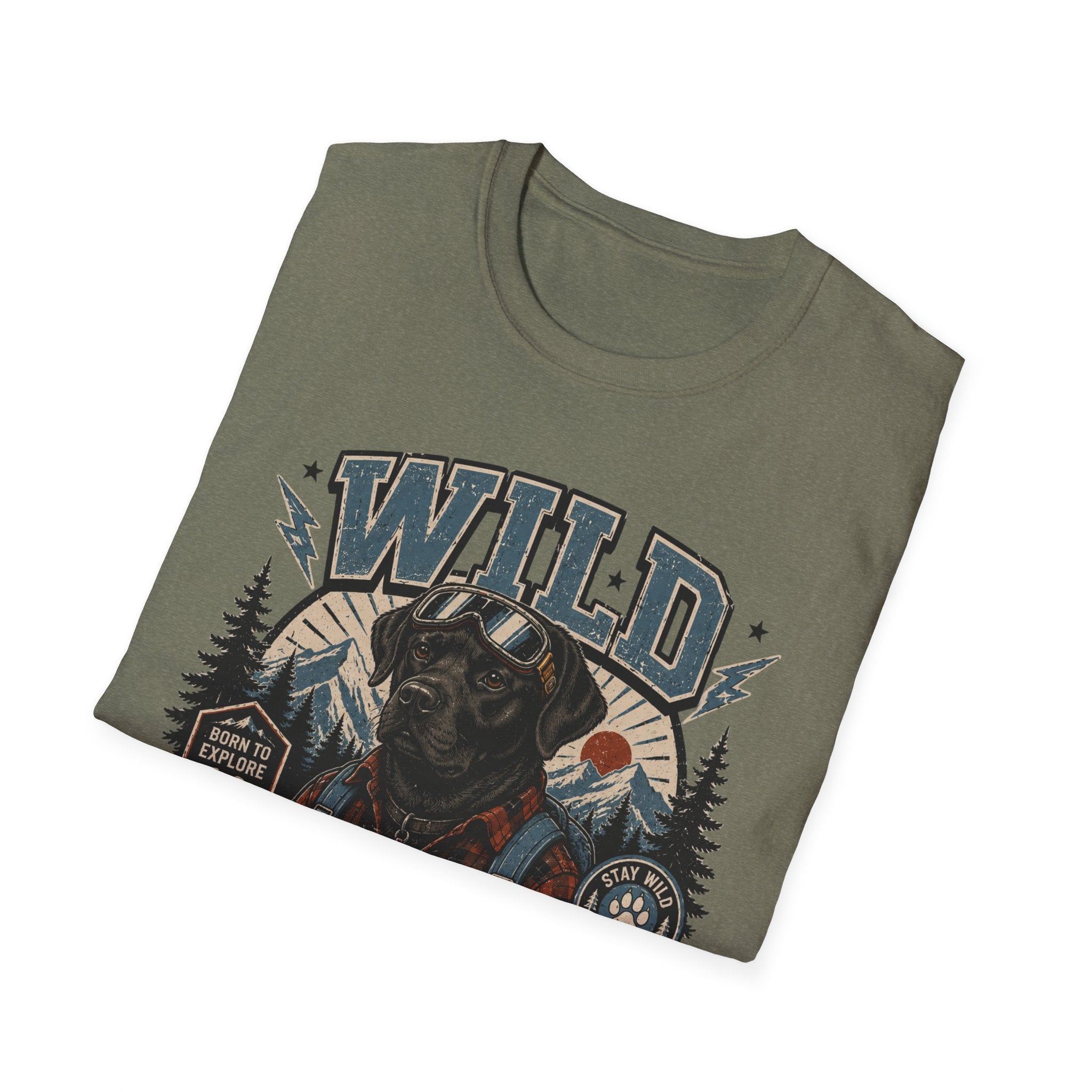 Wild & Loyal Dog T-Shirt — Vintage Lumberjack Black Labrador Design