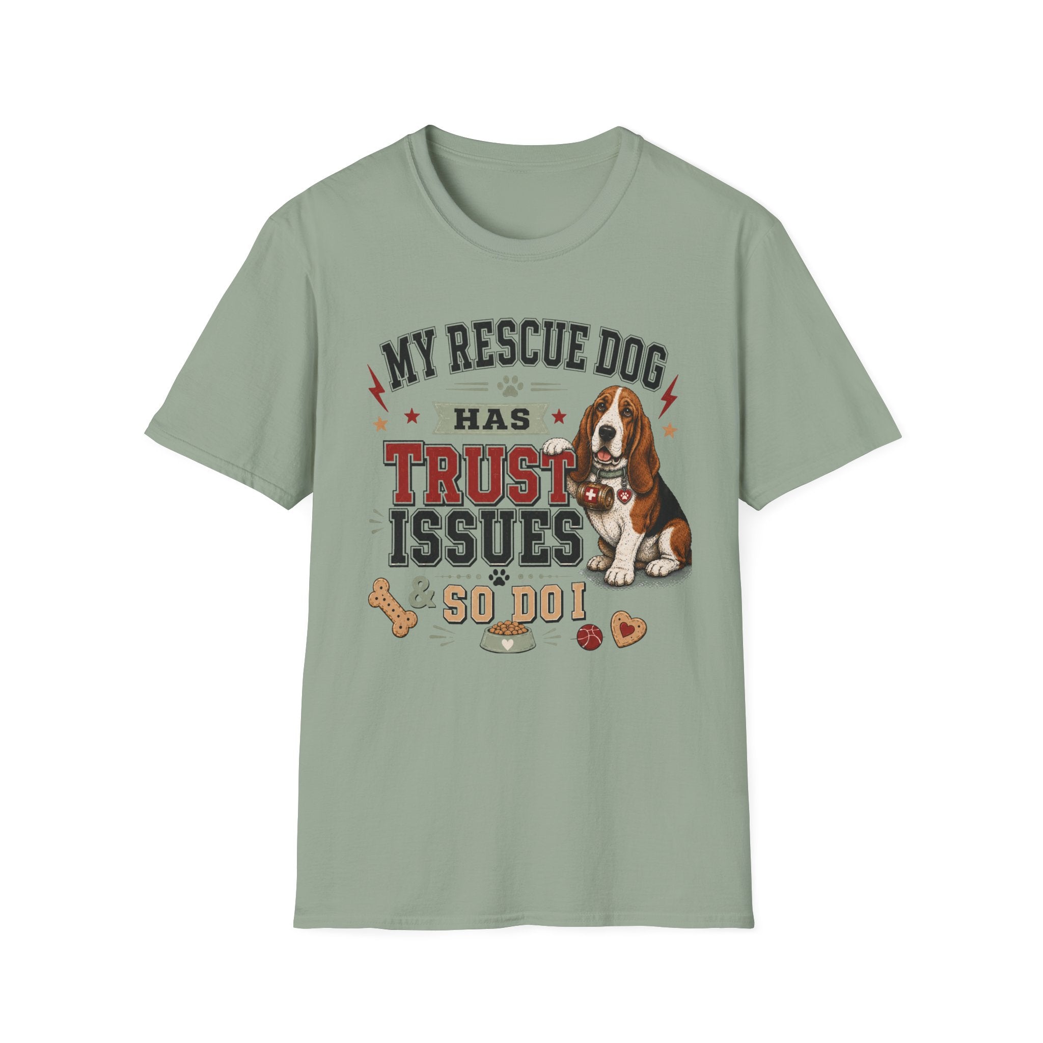 My Rescue Dog Has Trust Issues T-Shirt —Basset Rescue Dog Owner Tee