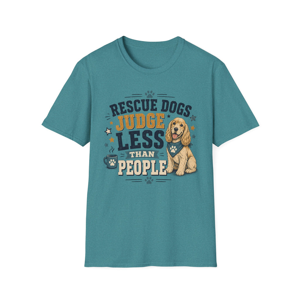 Rescue Dogs Judge Less Than People T-Shirt — Cute Cocker Spaniel Rescue Tee