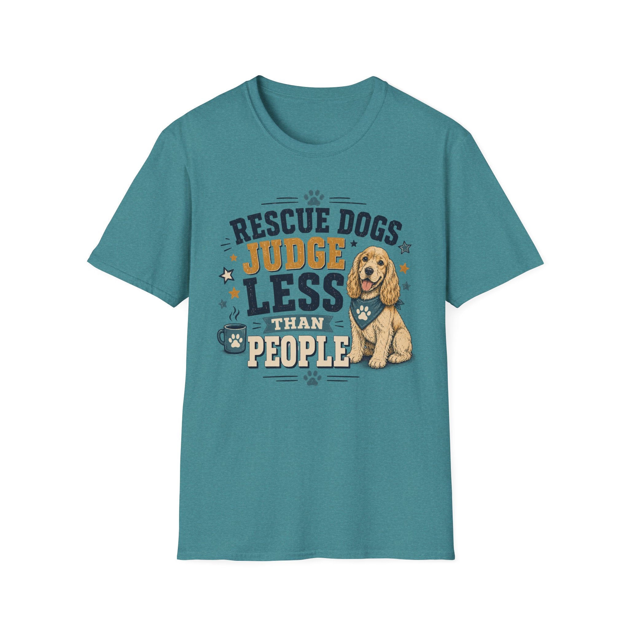 Rescue Dogs Judge Less Than People T-Shirt — Cute Cocker Spaniel Rescue Tee