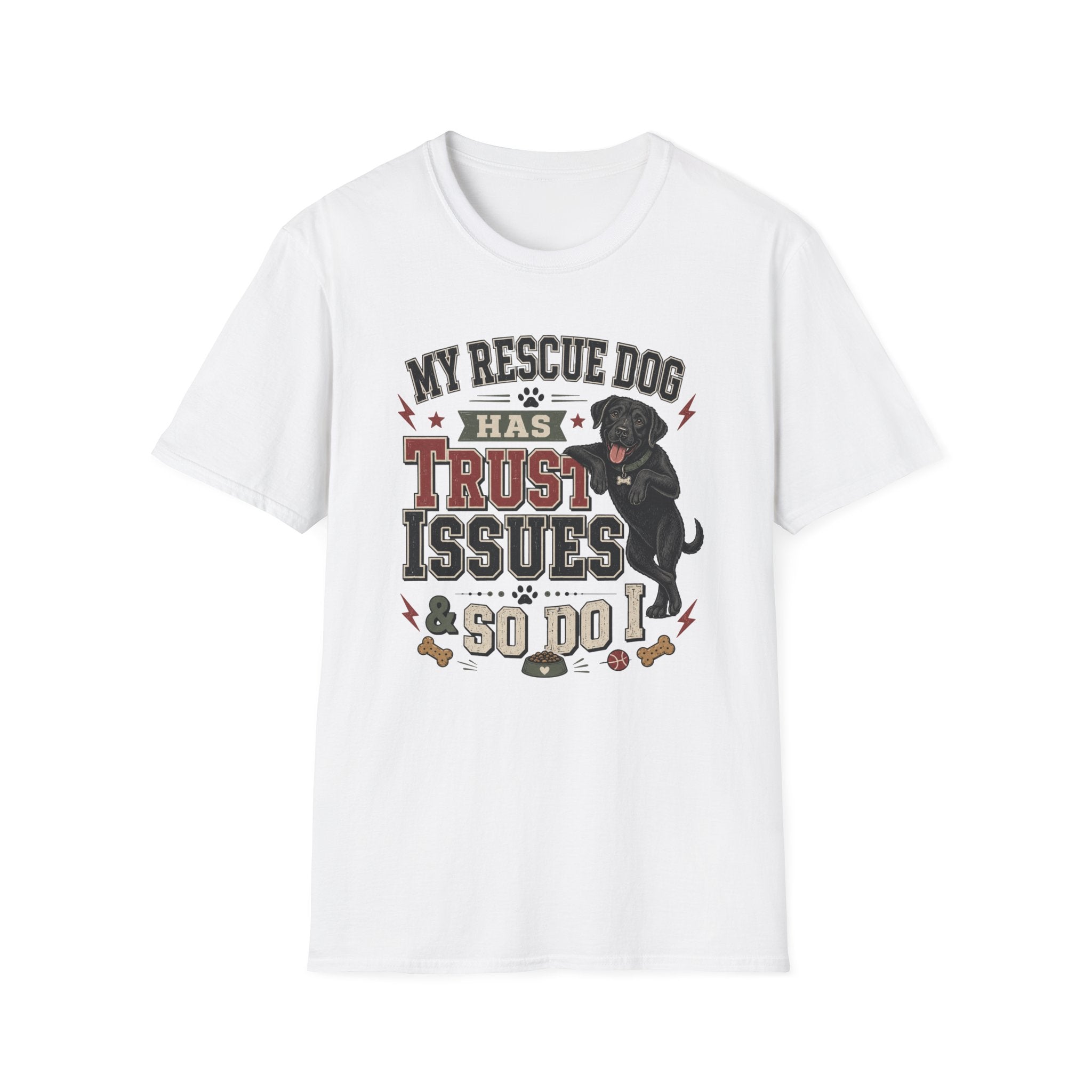 My Rescue Dog Has Trust Issues T-Shirt —Black Lab Rescue Dog Owner Tee