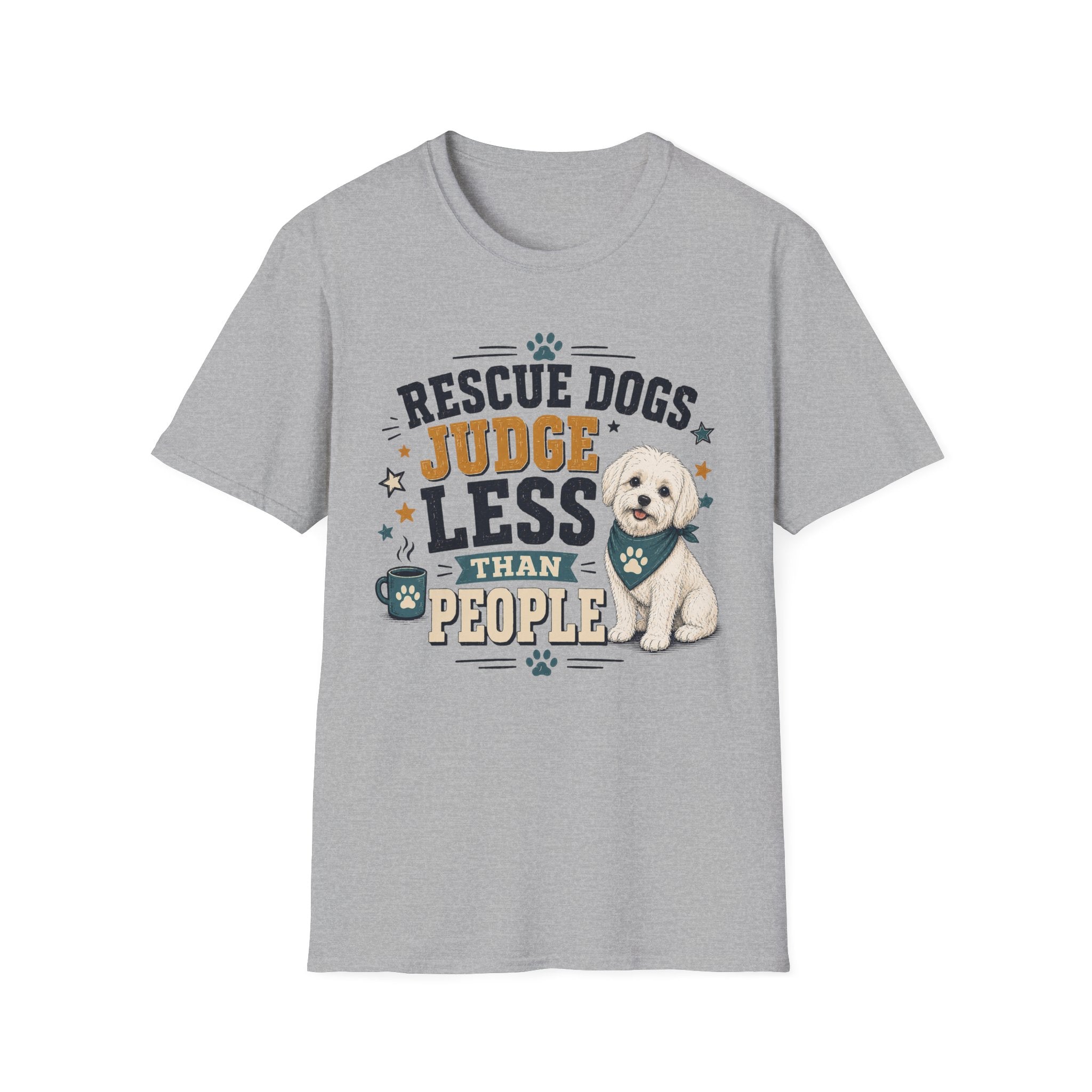 Rescue Dogs Judge Less Than People T-Shirt — Cute Shih Zhu Rescue Tee