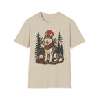 Husky Lantern T-Shirt — Retro Camping Dog Tee
