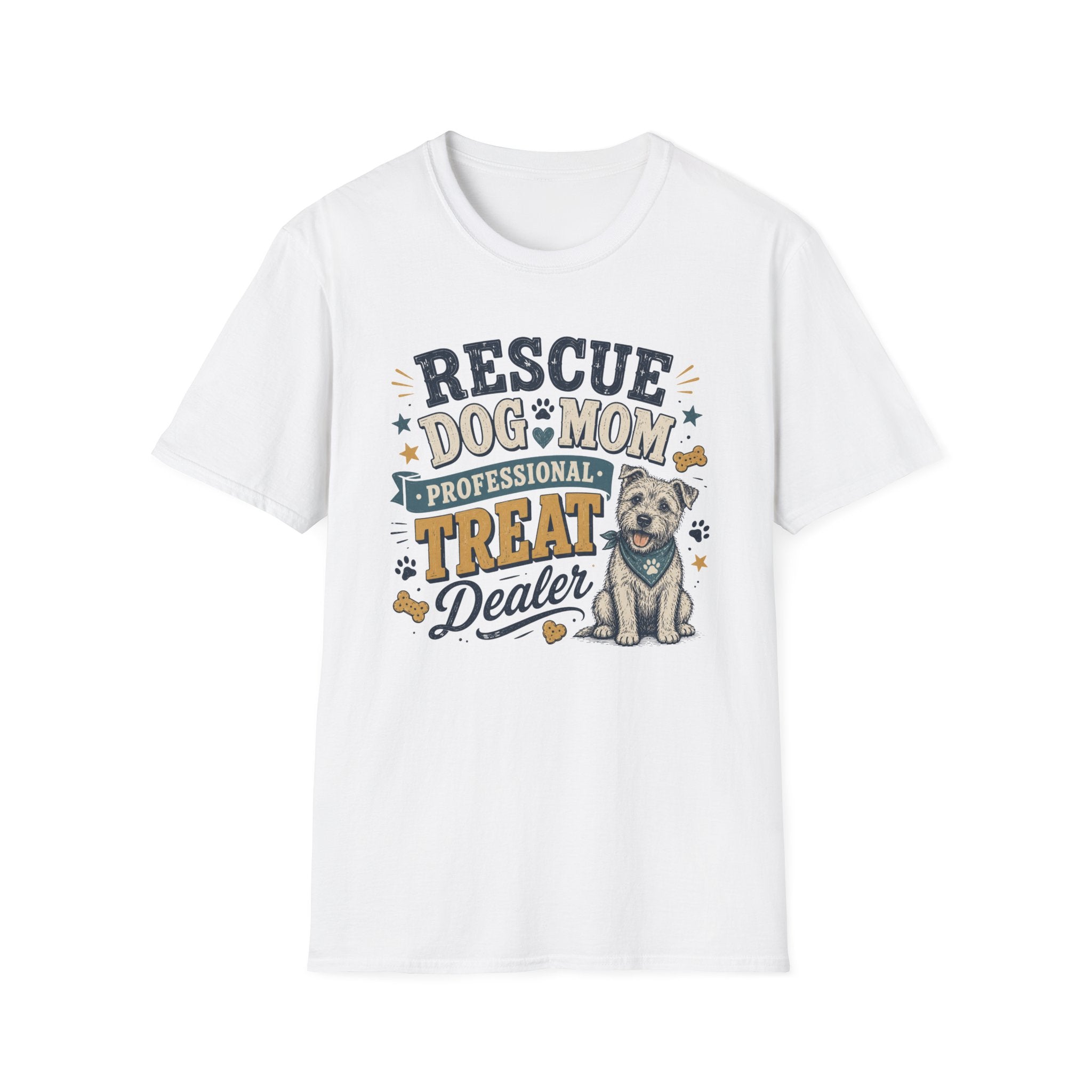 Rescue Dog Mom T-Shirt — "Professional Treat Dealer" Cute Rescue Puppy Tee
