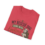 Rescue Dog T-Shirt — "My Rescue Dog Came With Emotional Baggage" Cute Adopted Pup Tee