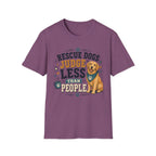 Rescue Dogs Judge Less Than People T-Shirt — Cute Golden Retriever Rescue Tee