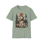 Husky Lantern T-Shirt — Retro Camping Dog Tee
