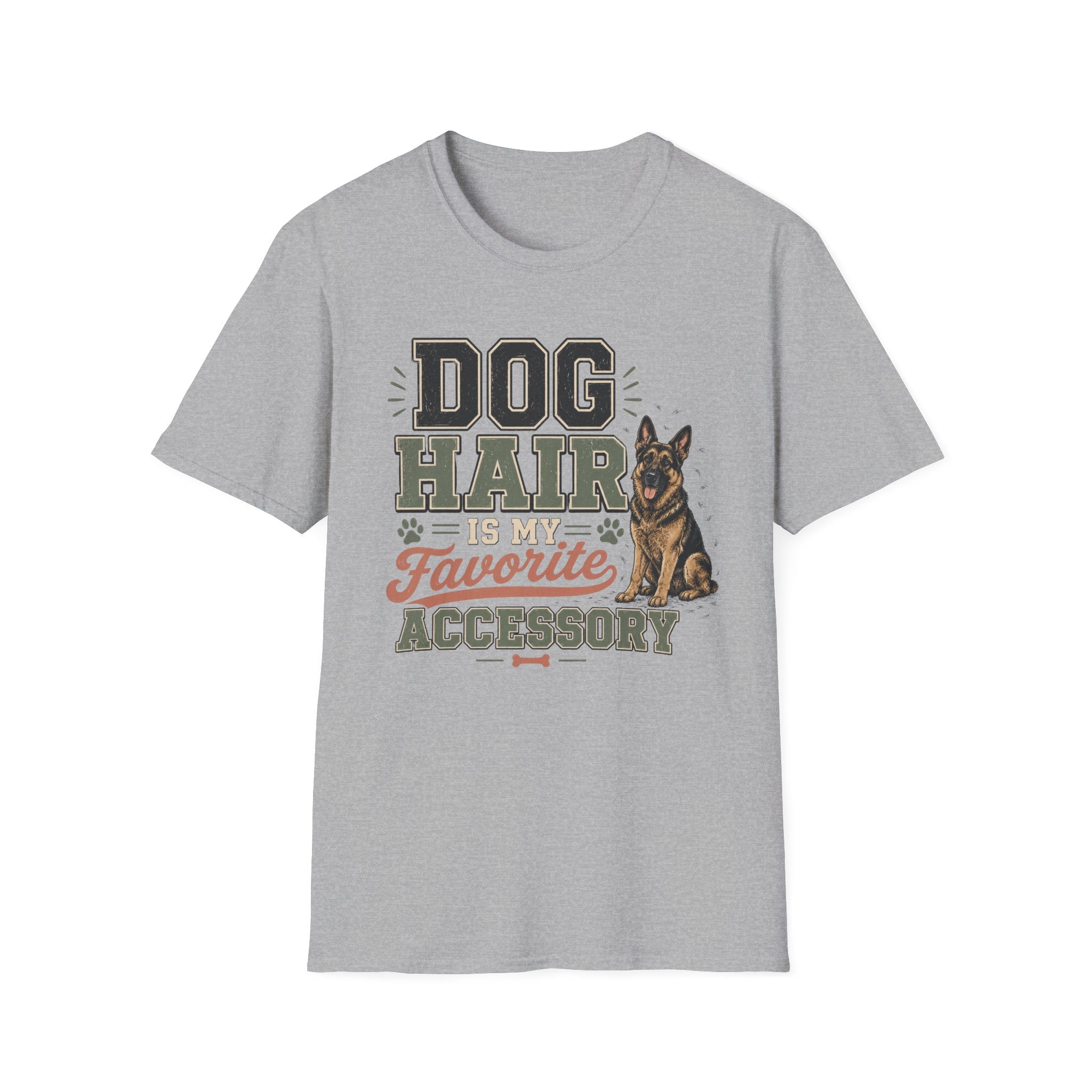 Dog Hair Is My Favorite Accessory T-Shirt — German Shepherd Pet Lover Tee