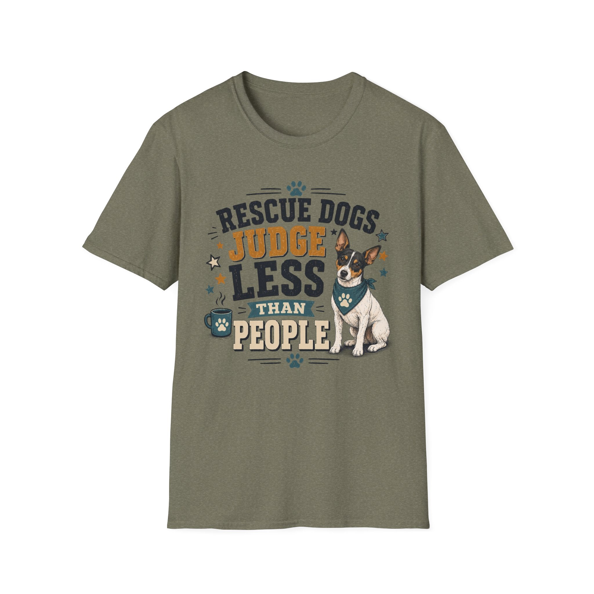 Rescue Dogs Judge Less Than People T-Shirt — Cute Rat Terrier Rescue Tee
