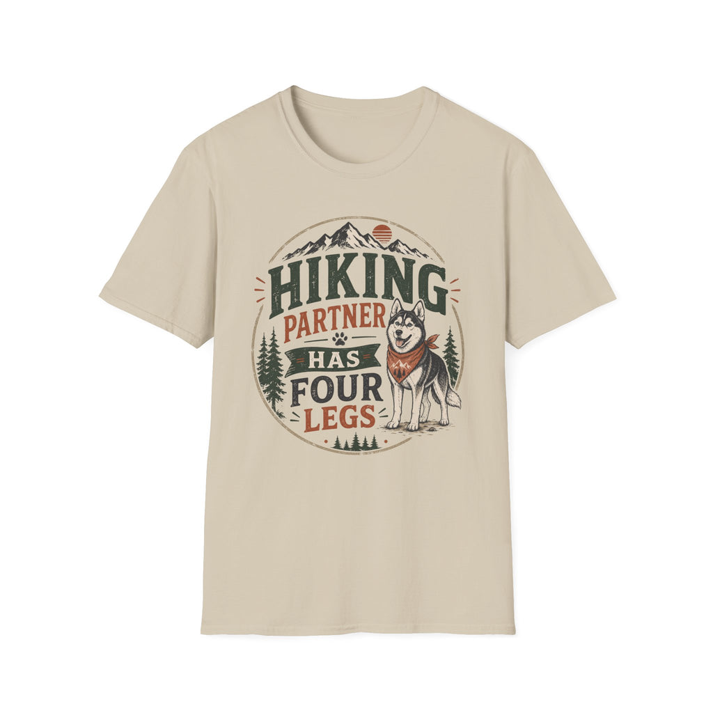 Hiking Partner Has Four Legs T-Shirt — Dog Lover Outdoor Tee