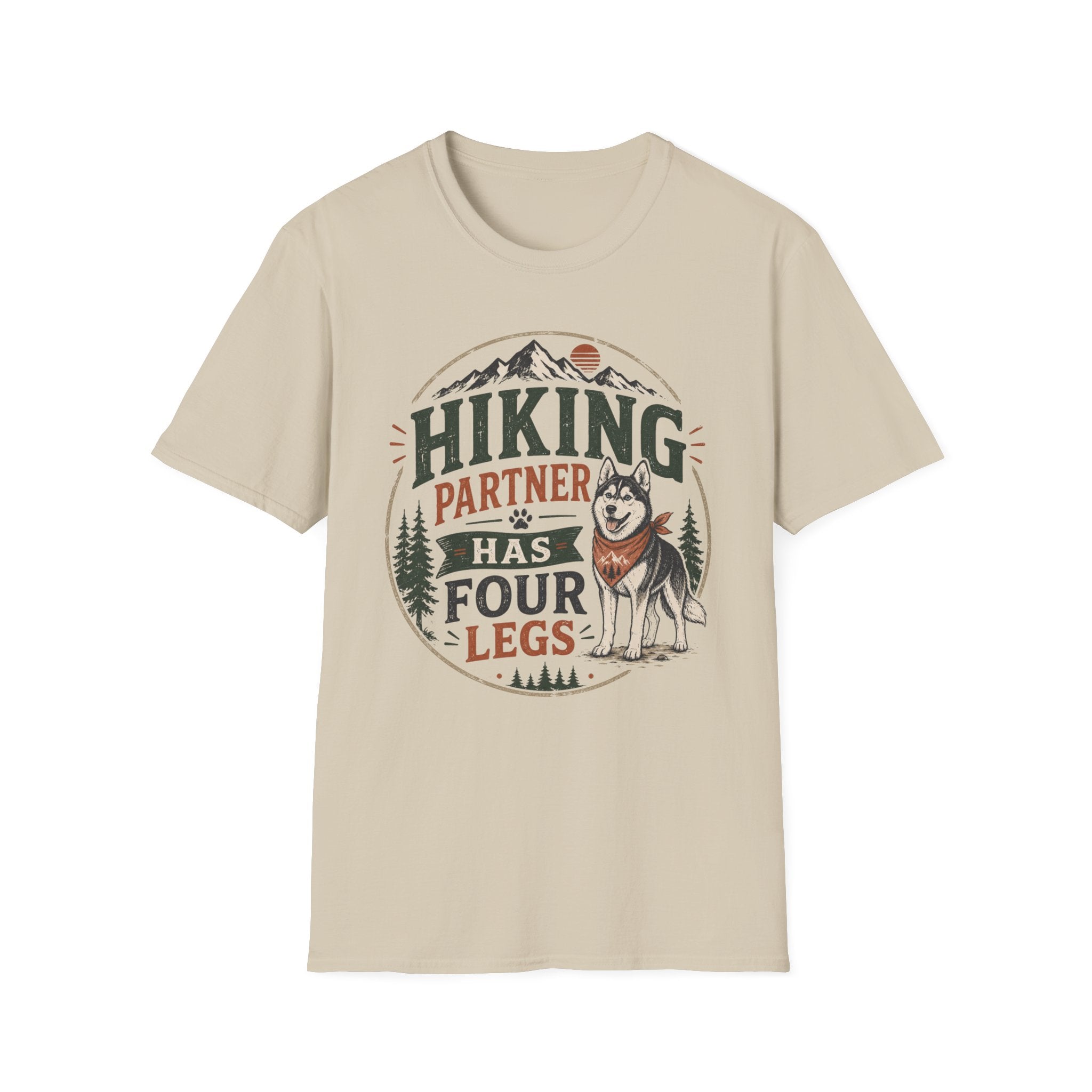 Hiking Partner Has Four Legs T-Shirt — Dog Lover Outdoor Tee