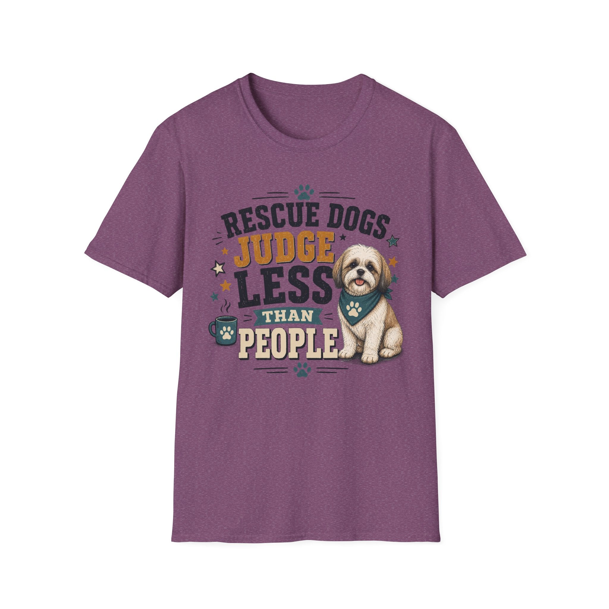 Rescue Dogs Judge Less Than People T-Shirt — Cute Maltese Rescue Tee