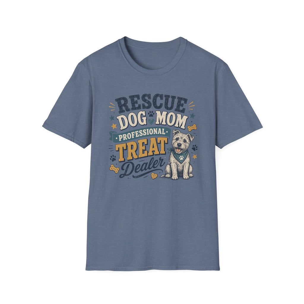 Rescue Dog Mom T-Shirt — "Professional Treat Dealer" Cute Rescue Puppy Tee