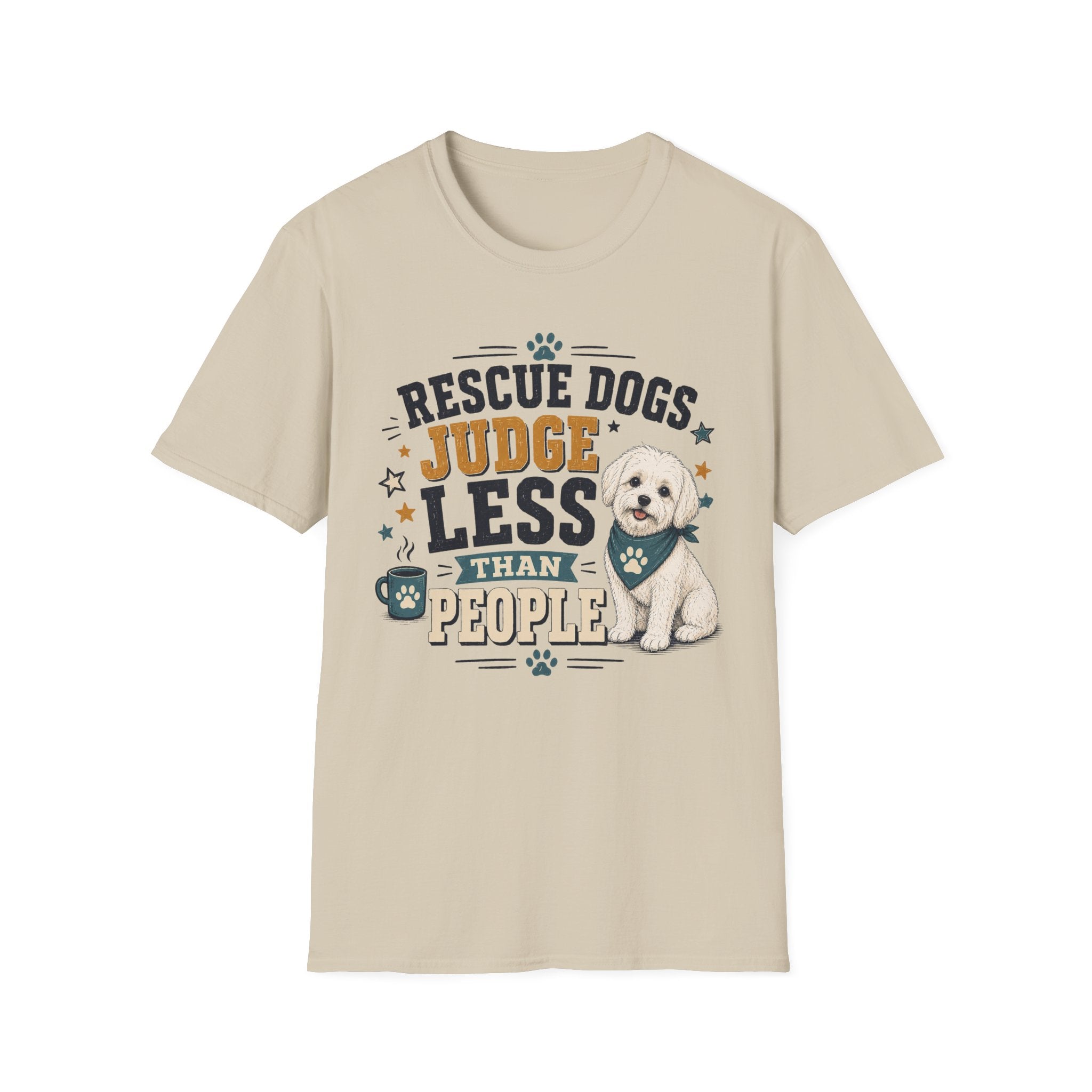 Rescue Dogs Judge Less Than People T-Shirt — Cute Shih Zhu Rescue Tee