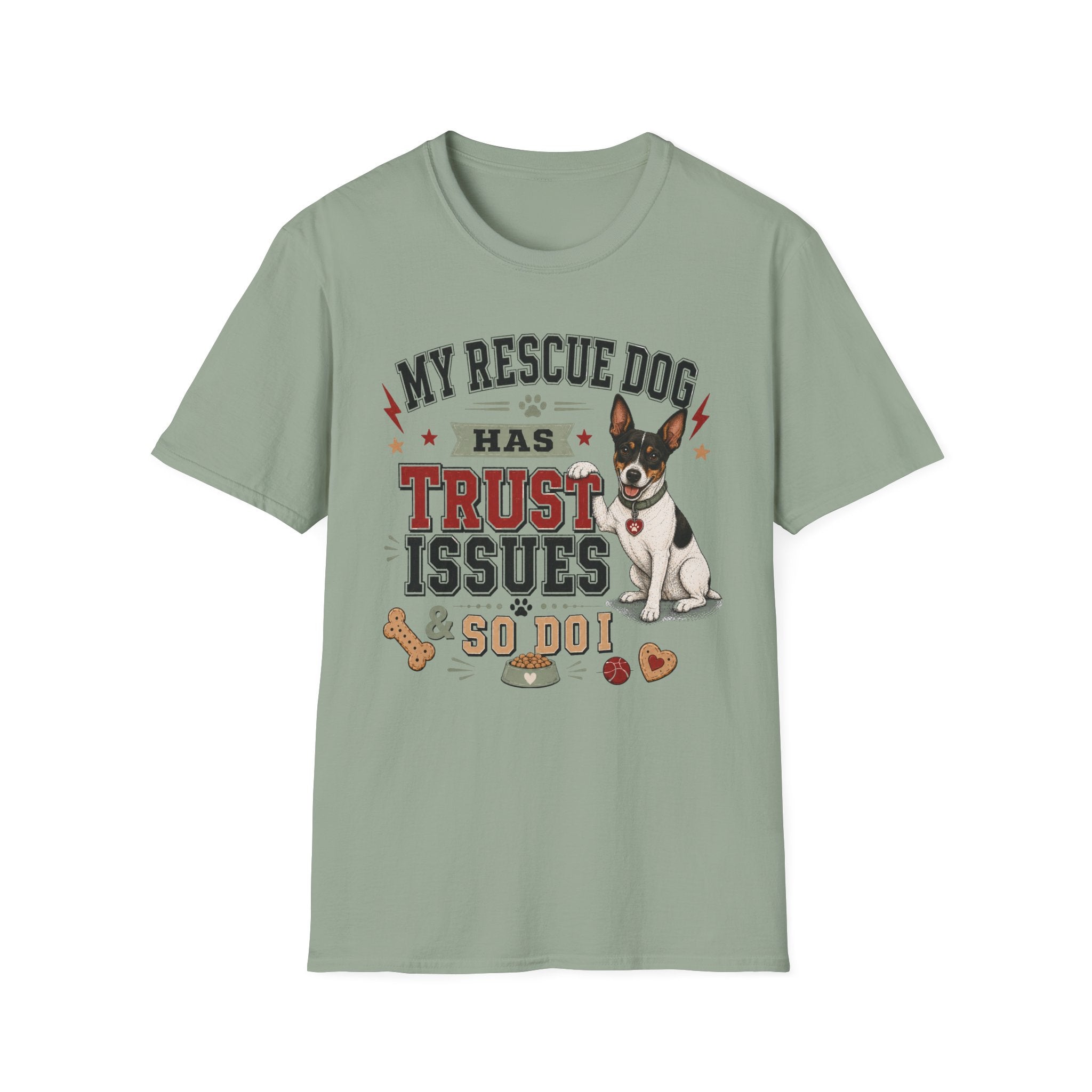 My Rescue Dog Has Trust Issues T-Shirt —Rat Terrier Rescue Dog Owner Tee