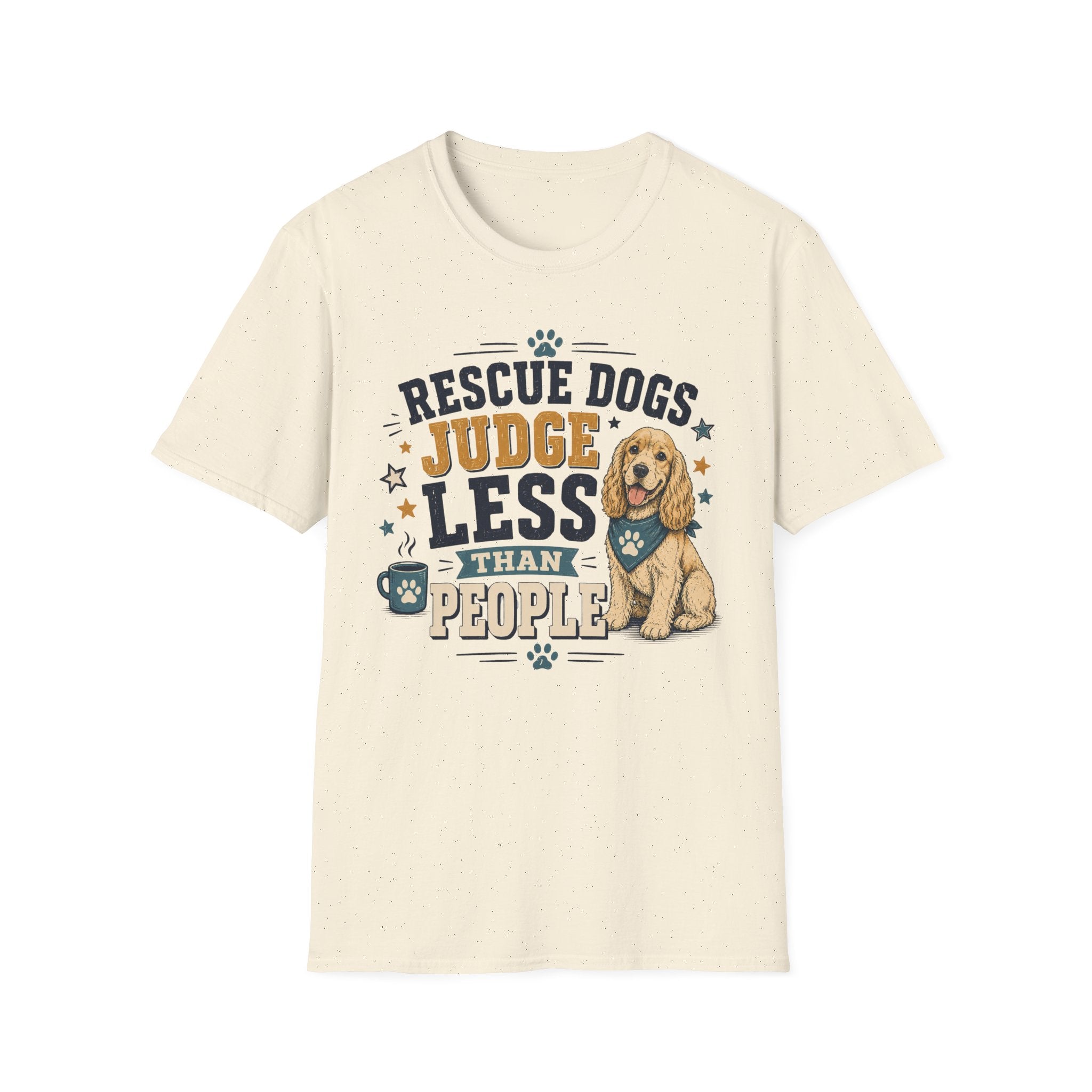 Rescue Dogs Judge Less Than People T-Shirt — Cute Cocker Spaniel Rescue Tee