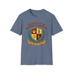 University of Barks & Spirits T-Shirt – "In Dogs We Trust" Crest Tee