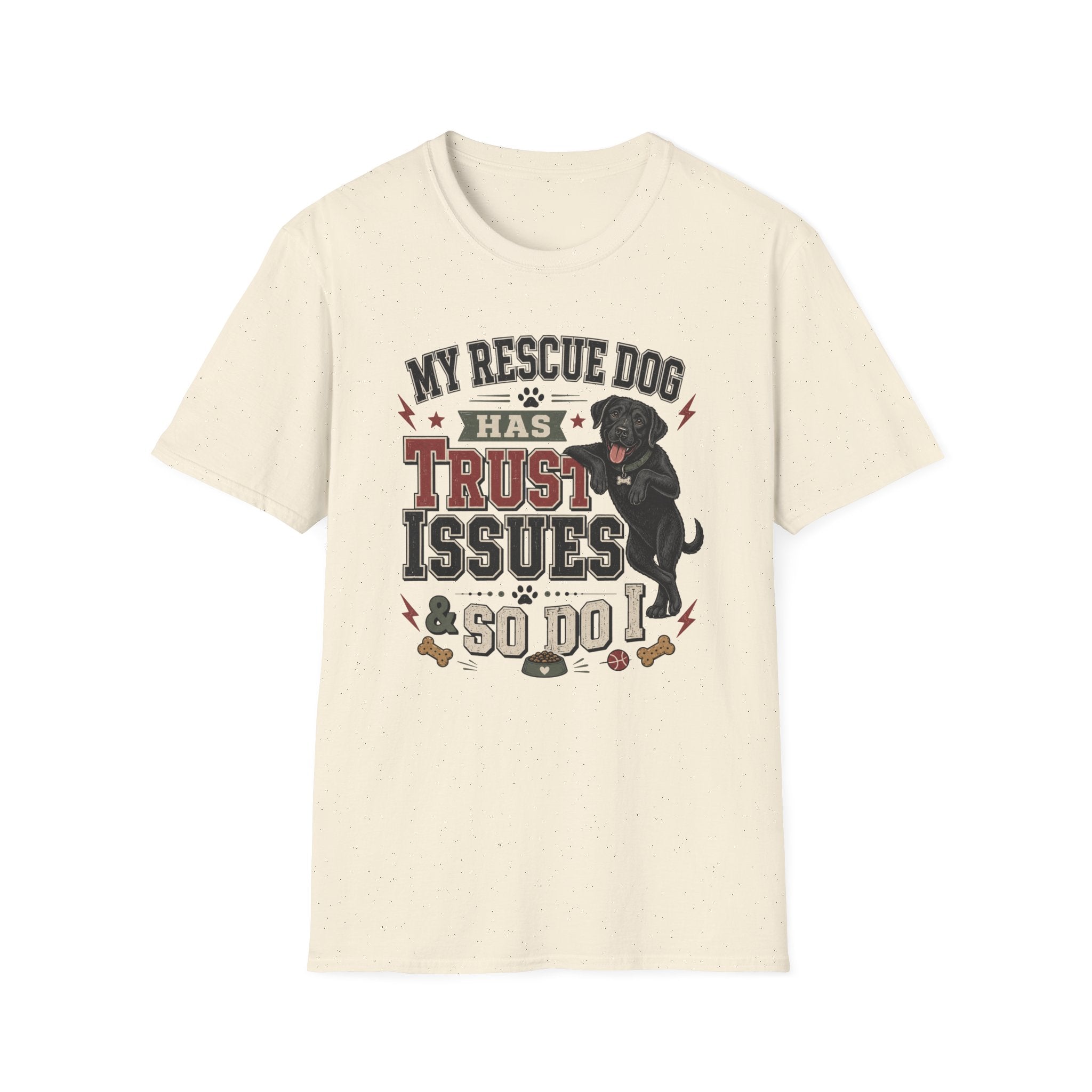 My Rescue Dog Has Trust Issues T-Shirt —Black Lab Rescue Dog Owner Tee
