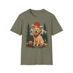 Yellow Lab Lantern T-Shirt — Retro Camping Dog Tee