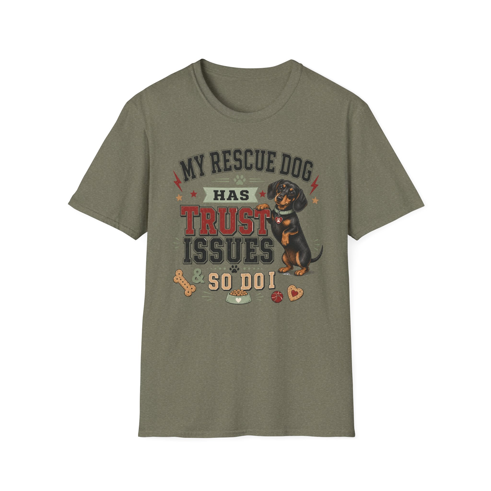 My Rescue Dog Has Trust Issues T-Shirt —Dachshund Rescue Dog Owner Tee