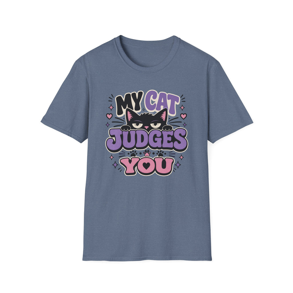 'My Cat Judges You' Cute Funny Cat Graphic Tee