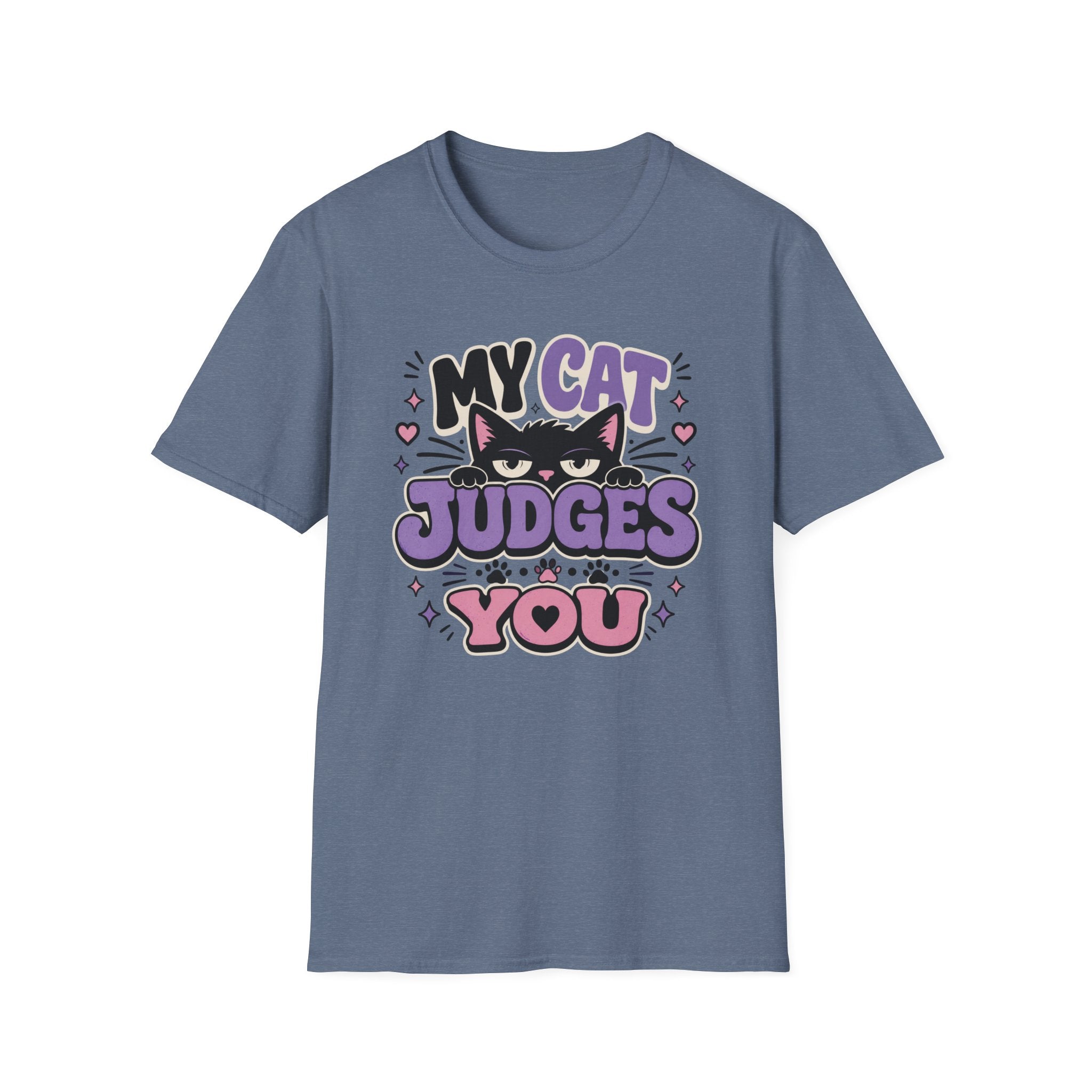 'My Cat Judges You' Cute Funny Cat Graphic Tee
