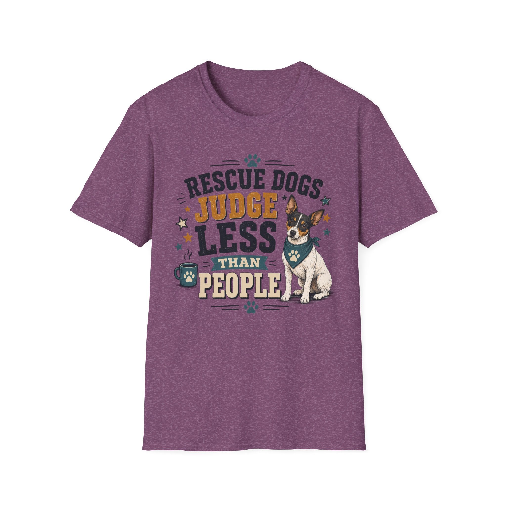 Rescue Dogs Judge Less Than People T-Shirt — Cute Rat Terrier Rescue Tee